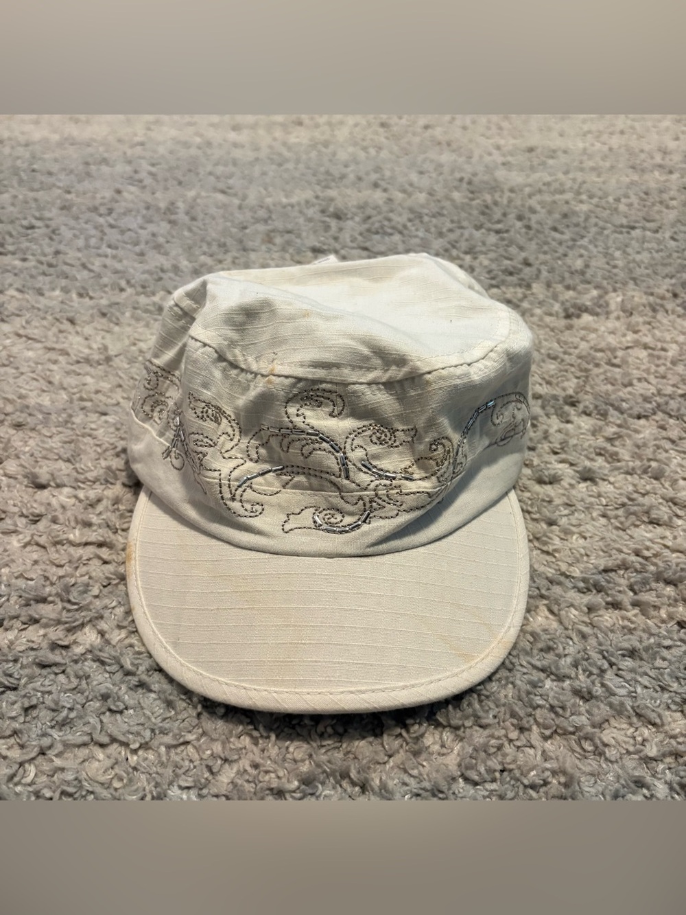 Scala Pronto White Beaded Cadet Military Hat Cap NWT